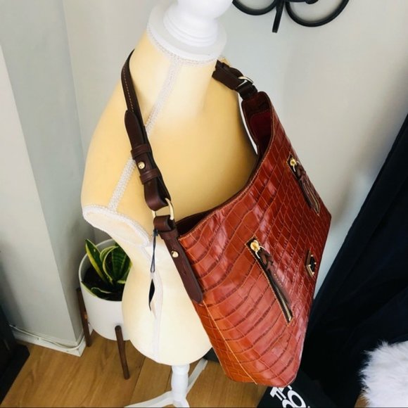 Dooney & Bourke Cooper Croc Hobo Shoulder Bag, NWT - Picture 13 of 16